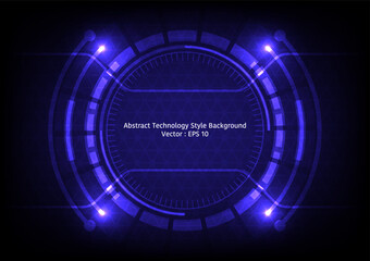 Abstract technology style background, theme of digital tech circle, with circle open space in the middle