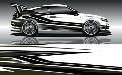 sports car wrap design vector