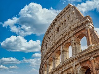 colosseum Rome Italy blue clouds sky