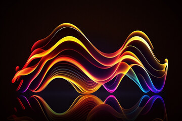 neural threads, internet connection and neon cyber colors, generative ai illustration