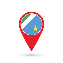 Map pointer with Brazil state Mato Grosso do Sul. Vector illustration.