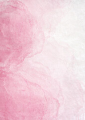 Soft pink watercolor stains texture on watercolor paper background