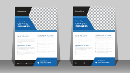 Flyer Template Geometric shape used for business poster layout.