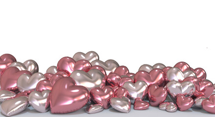 pile of balloon hearts