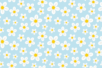 spring seamless pattern with apple tree flowers - vector illustration