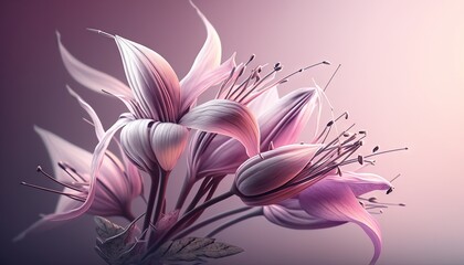 Fototapeta na wymiar Beautiful crocus lilies illustration bouquet generative ai.