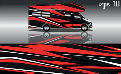 camper van car wrap design vector
