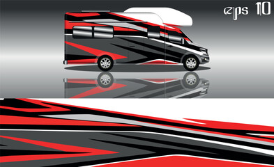 Obraz na płótnie Canvas camper van car wrap design vector