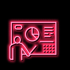 businessman presentation neon glow icon illustration