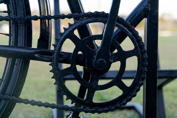 bicycle sprocket is a part in the transmission system. Shaped like a gear, circular, flat, with a hole in the middle, the edge is serrated. so that the chain can go down to the groove of the sprocket.