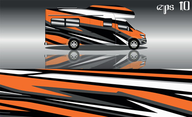camper van car wrap design vector