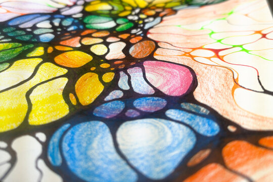 Hand drawn neurographic drawing. Neurographics is psychological method of changing the subconscious.