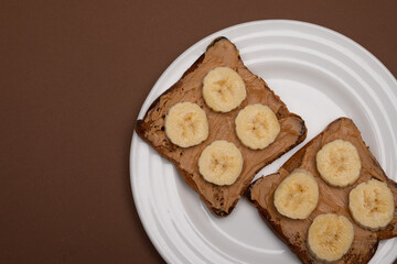 Bread with peanut butter & banana