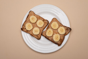 Bread with peanut butter & banana