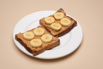 Bread with peanut butter & banana