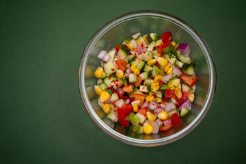 salad in a glass bowl