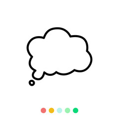 Speech bubbles linear vector element, Text balloon, Vector icon.