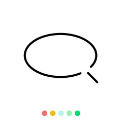 Speech bubbles linear vector element, Text balloon, Vector icon.