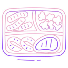 grilled beef lunch icon