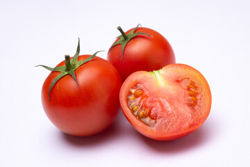 tomatoes on a white background