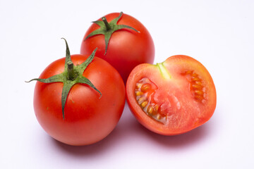 tomatoes on a white background