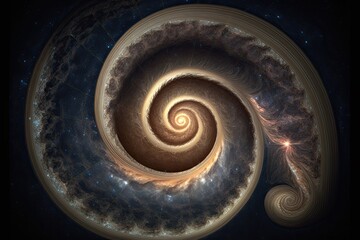 Spiral background illustration, abstract space pattern, AI generative.