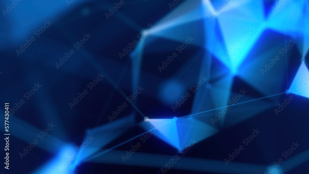 Aufkleber abstract digital connection moving dots and lines. motion. technology background, network connection