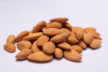 almonds on a white background