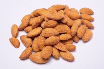 almonds on a white background