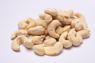 cashew nuts on white
