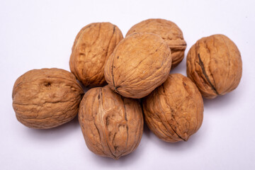 walnuts on a white background