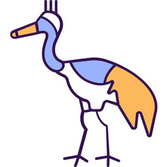 Crowned crane Vector icon which can easily modify or edit

