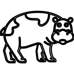Hippo Vector icon which can easily modify or edit

