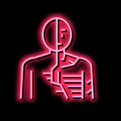 android robot human neon glow icon illustration