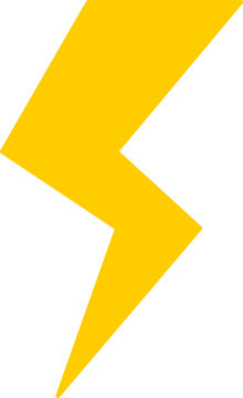 Thunderbolt or Electric Current or Electricity or High Voltage Danger Symbol Icon. Vector Image.