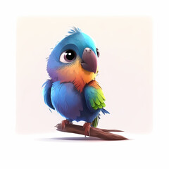 Parrot Isolated on White Background. Generative AI