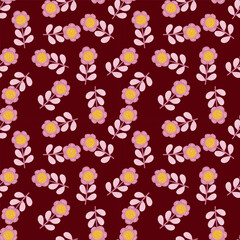 Seamless pattern with stylized flowers. Floral background.