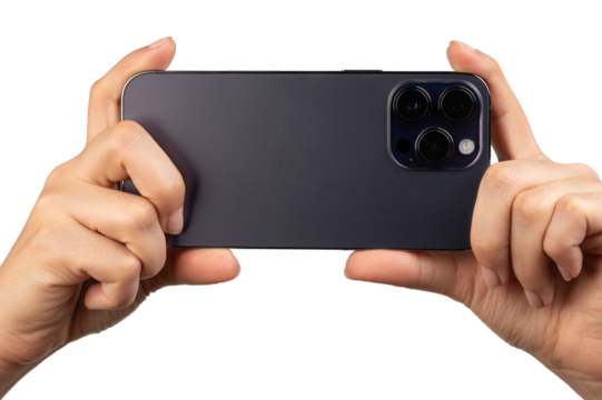 Close up of purple smartphone back view