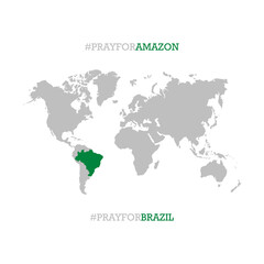 Fototapeta na wymiar Pray for Brazil Vector Eps10