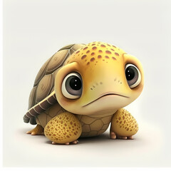 Fototapeta premium Turtle Isolated on White Background. Generative AI