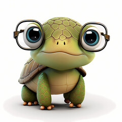 Fototapeta premium Turtle Isolated on White Background. Generative AI