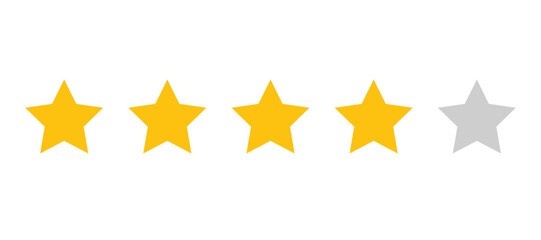 five stars rating with four stars given by customer for product review store rating review service rating