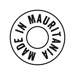 Made in Mauritania text emblem stamp, concept background
