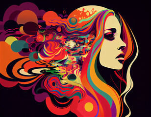 Young woman's love world