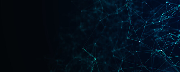 Abstract digital background with cybernetic particles. Illustration