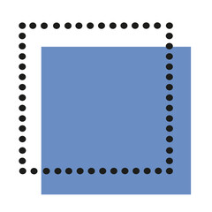 Abstract square. Dots line. Transparent PNG.
