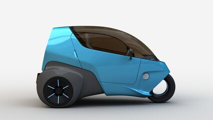 EV cars side view 3D illustration