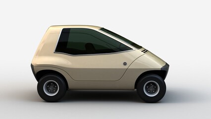 EV cars side view 3D illustration