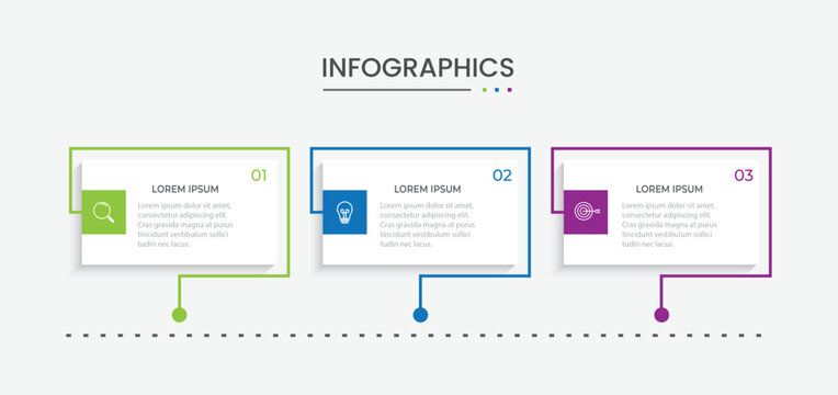 Presentation business infographic template with 3 options. Vector illustration.