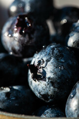 Macro photography of blueberries